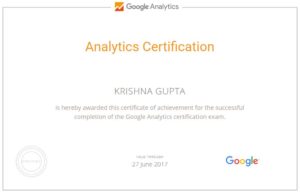 Google Analytics Certification - Krishna Gupta