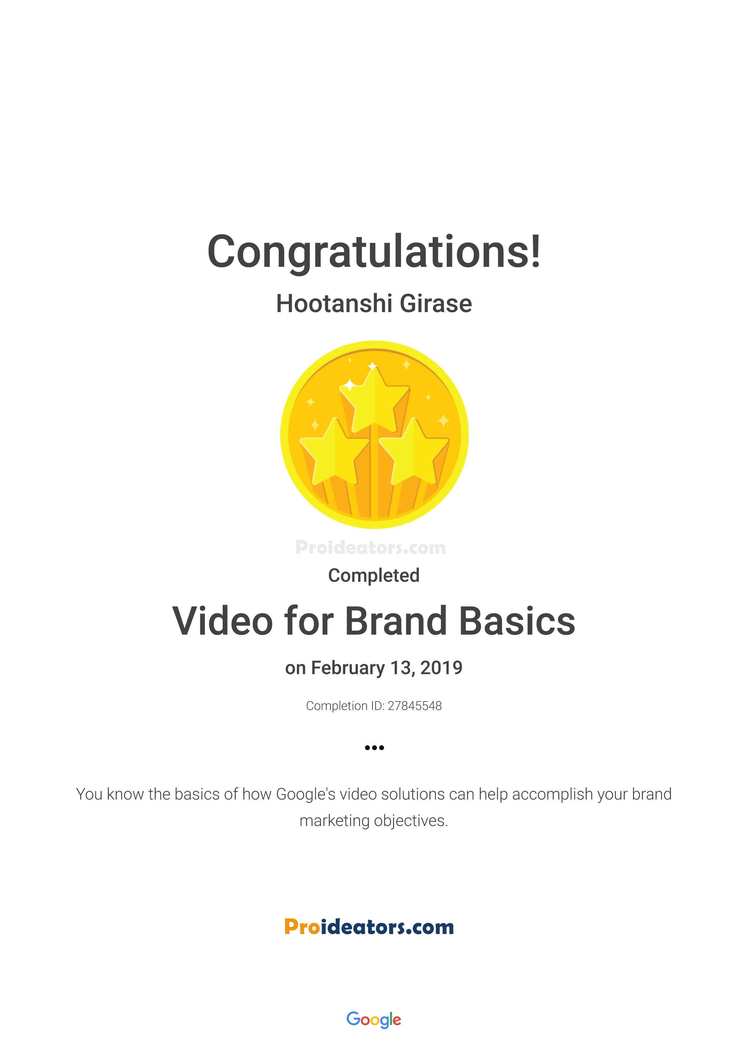 Google Video for Brand Basics